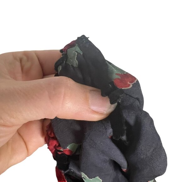 NWT Rixo Bridgette Black Red Sweetheart Neckline Velvet Floral Print Long Sleeve - Picture 5 of 12